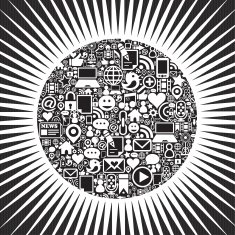 Social Media Black and White Circle