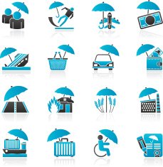 insurance risk and business icons N5