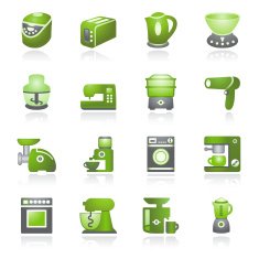 Home appliances Gray and green series