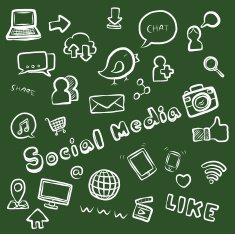 social media on green background N2