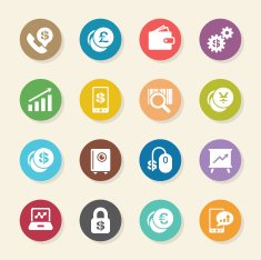 Finance and Trading Icons - Color Circle Series