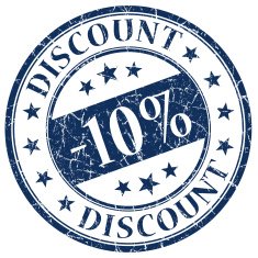 10 discount blue stamp