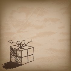 Hand drawn raster greeting or gift card design N2