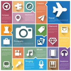 Retina travel and entertainment icon set N4