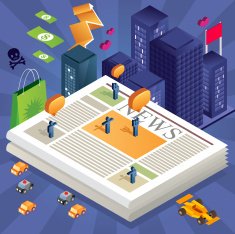 Isometric newspaper city