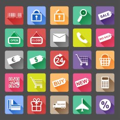 Flat Shopping Icons N7