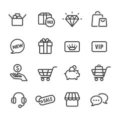 Shopping Icon - Line Series N2