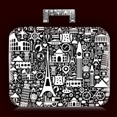 Travel Suitcase - Black and White