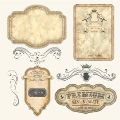 Set of vintage labels N16 free image download