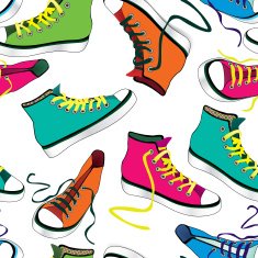 Colorful seamless pattern of sneakers N2