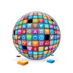 Sphere made from a Apps Icons Vector Image