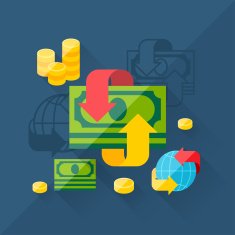 Illustration concept of exchange in flat design style