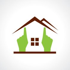 Hand make a home icon