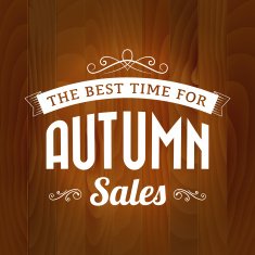 autumn sale vintage vector on wood background