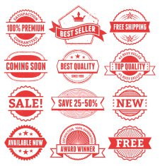 Best Sale Shopping Grunge Badge Set N3