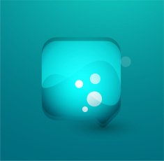 Vector blue futuristic bubble with transparent shadow N2