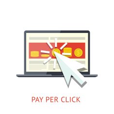 Pay per click illustration with notebook