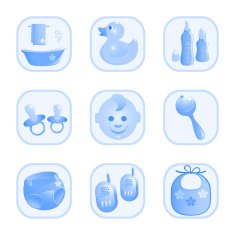 Baby-Icons in blue