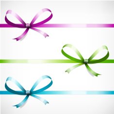 set color ribbon with bow vector