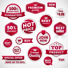 vector price offer banner labels set