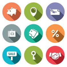 Real Estate Deal flat icon collection N2