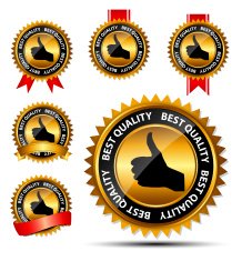 Best quality golden labels set vector illustration