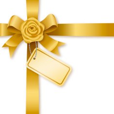 Rose Ribbon Bow with Tag N2