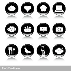 Black pearl internet design icon buttons N2