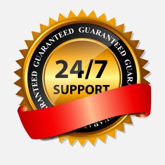 Vector 24 7 SUPPORT gold sign label template N3