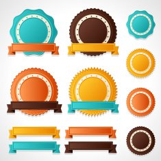 Set of vector labels badges and ribbons N3