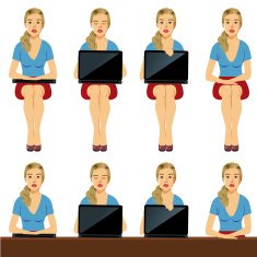 Sitting laptop girl N2