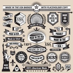 Banners badges and symbols with Made in the USA N2