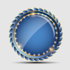 Vector blue sign label template N5