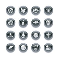 Black Round Icons - Halloween