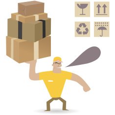 Man carrying heavy carton boxes ( Moving and Delivery )