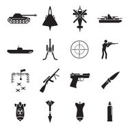 Army and military icons set