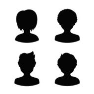 Avatar profile silhouettes of young people man and woman