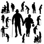 Vector silhouette of old people N42