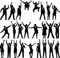 Happy Business Silhouettes