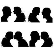 Vector silhouettes people N11