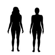 Vector silhouette of a woman N1115