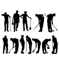Vector silhouettes of people N116