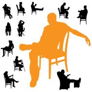 Vector silhouettes of people N118