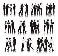 Vector of Business People in a Row Working