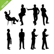 Business man silhouettes vector