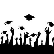 Hands and graduation hats N2