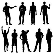 Casual male vector silhouettes N2