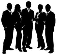 Young business group silhouette N2