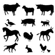 farm animals silhouettes N2