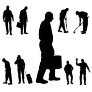 Vector Silhouette Of People N443